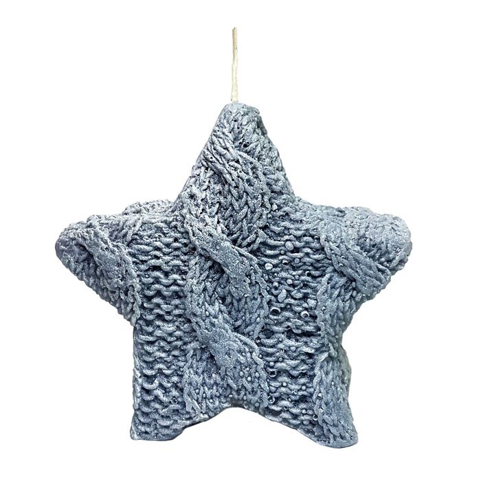 Свеча "Ручная работа" "Звезда вязаная" 11х3 серая