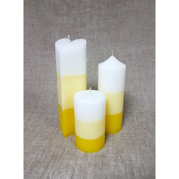 Набор Свечей "Полоска №1"( 68х205,60х170в,60Х100) желтый