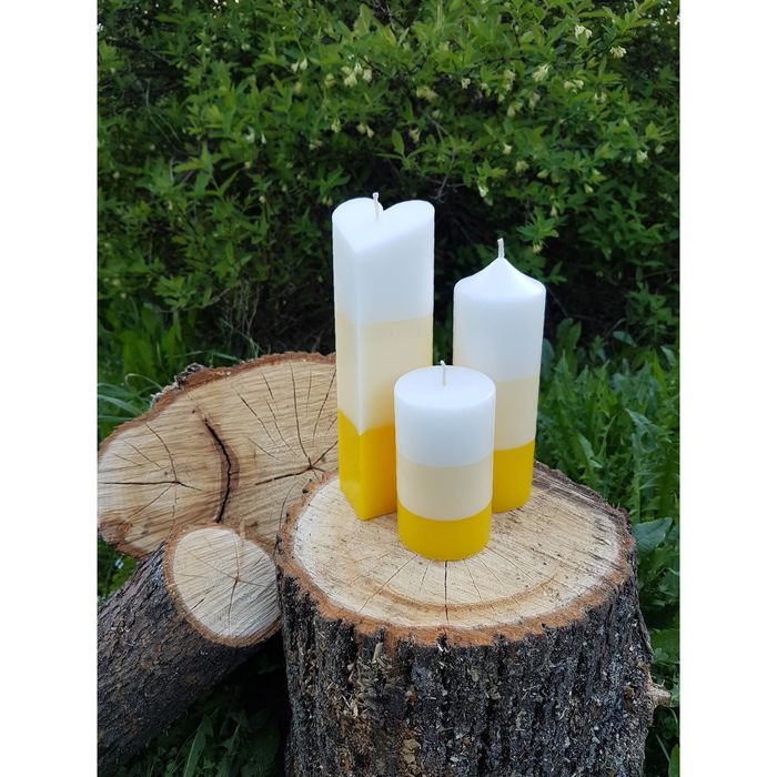 Набор Свечей "Полоска №1"( 68х205,60х170в,60Х100) желтый