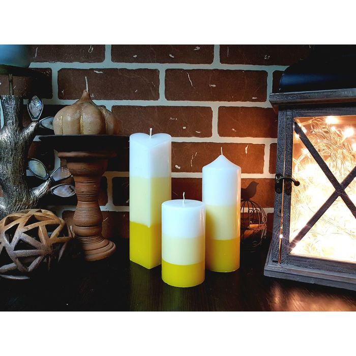 Набор Свечей "Полоска №1"( 68х205,60х170в,60Х100) желтый