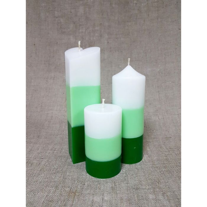 Набор Свечей "Полоска №1"( 68х205,60х170в,60Х100) зеленый