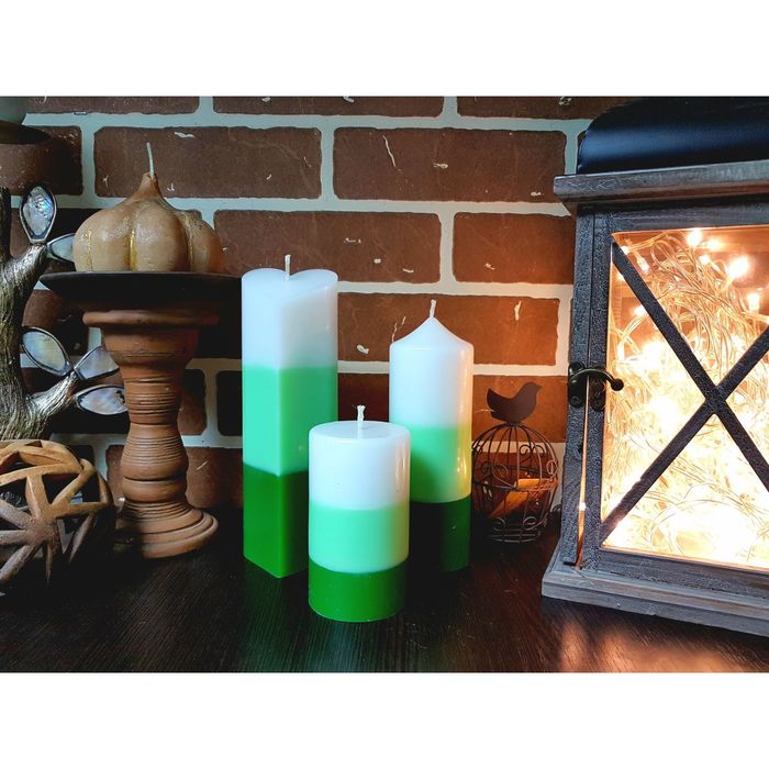 Набор Свечей "Полоска №1"( 68х205,60х170в,60Х100) зеленый