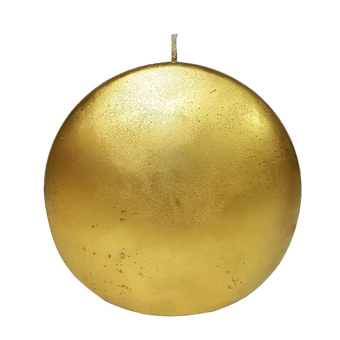 Свеча "Ручная работа" Диск Вертикальный 14,5х14см Золотой