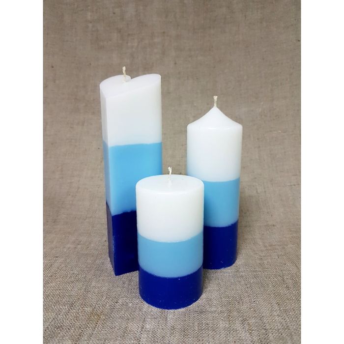 Набор Свечей "Полоска №1"( 68х205,60х170в,60Х100) синий