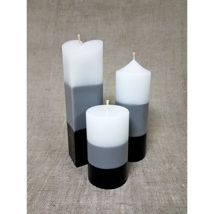 Набор Свечей "Полоска №1"( 68х205,60х170в,60Х100) черный