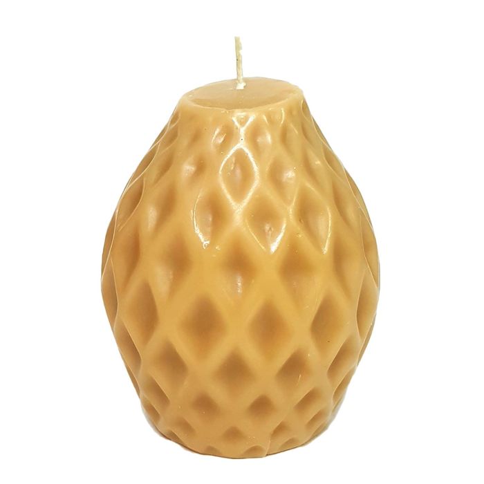 Свеча "Ручная работа" Интерьерная "Ананас" 11х12,5 бежевая