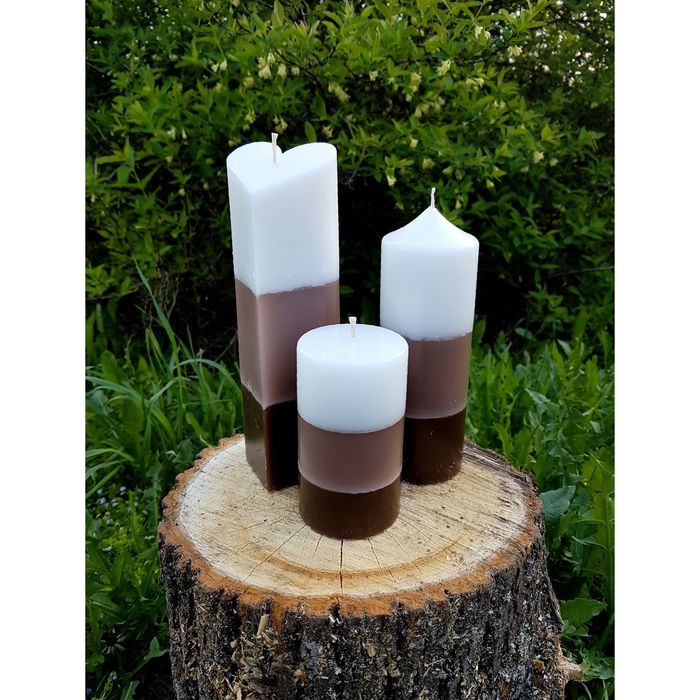 Набор Свечей "Полоска №1"( 68х205,60х170в,60Х100) шоколадный