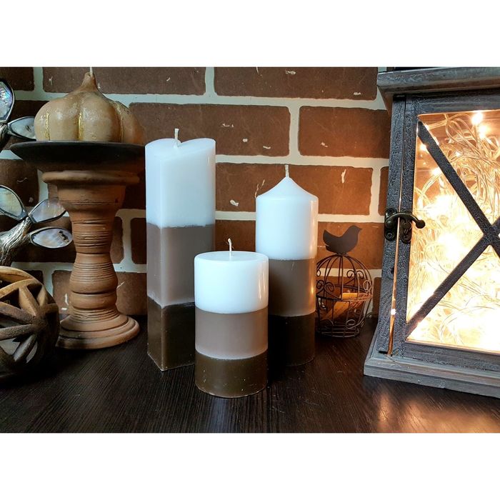 Набор Свечей "Полоска №1"( 68х205,60х170в,60Х100) шоколадный