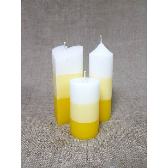 Набор Свечей "Полоска №2"( 68х150,50х155в,52х95) желтый