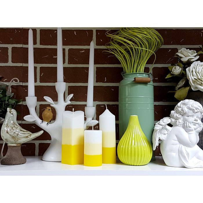 Набор Свечей "Полоска №2"( 68х150,50х155в,52х95) желтый