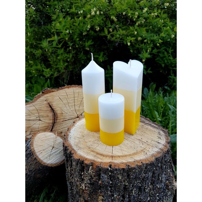 Набор Свечей "Полоска №2"( 68х150,50х155в,52х95) желтый