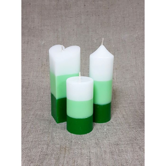 Набор Свечей "Полоска №2"( 68х150,50х155в,52х95) зеленый