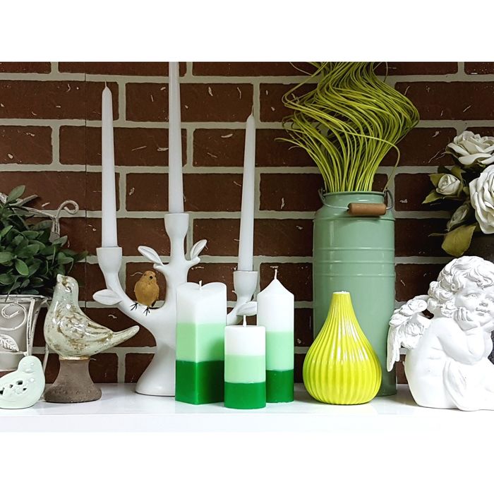 Набор Свечей "Полоска №2"( 68х150,50х155в,52х95) зеленый