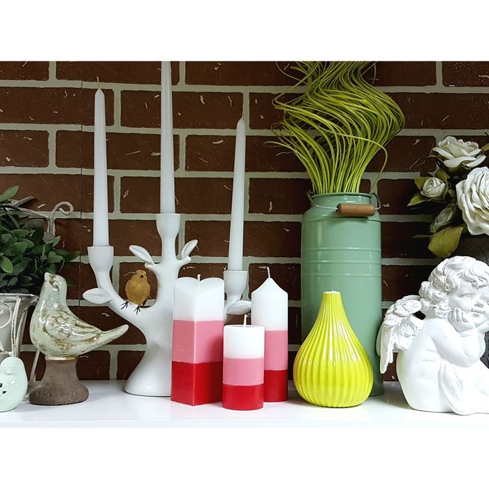 Набор Свечей "Полоска №2"( 68х150,50х155в,52х95) красный