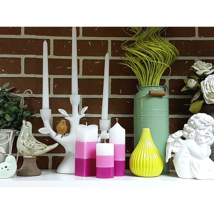 Набор Свечей "Полоска №2"( 68х150,50х155в,52х95) розовый