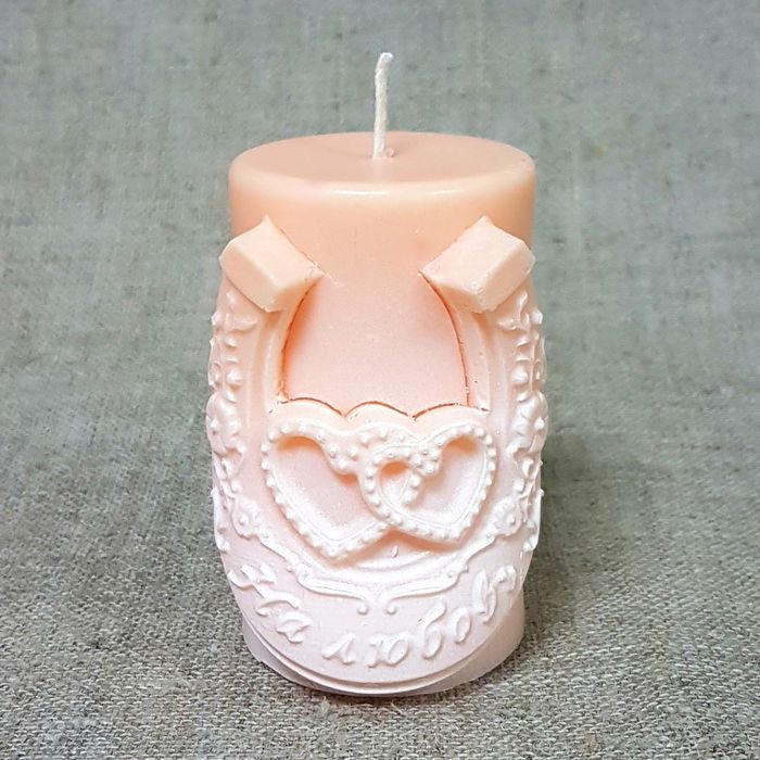 Свеча Свадебная "На любовь" 5,5х8 абрикосовая