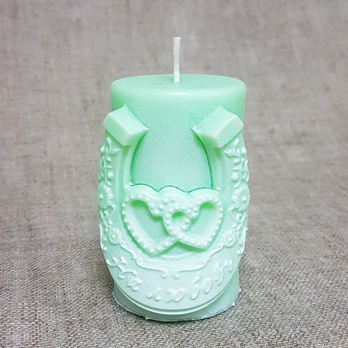 Свеча Свадебная "На любовь" 5,5х8 мятная