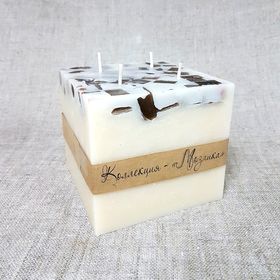 

Свеча "Ручная работа" куб Мозаика 11,5х10 Сливочно-шоколадная