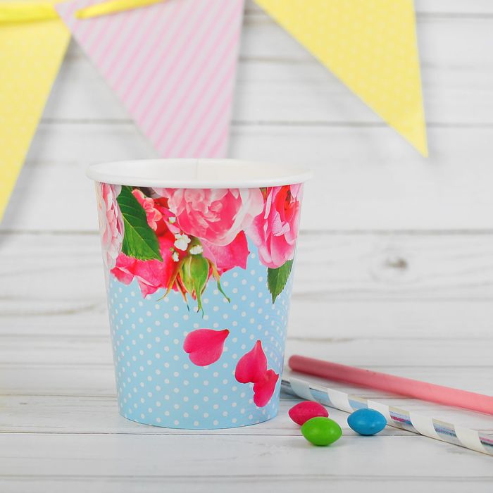Стакан бумажный "Пионы" 250 мл.