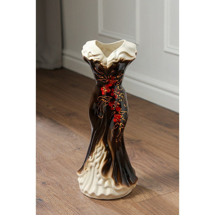 фото Ваза напольная "платье", цветы, 45 см, микс, керамика керамика ручной работы