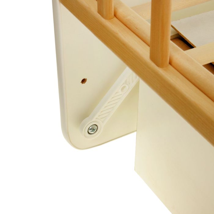 Детская кроватка «Морозко. Бабочки» с ростомером, на маятнике, с ящиком, цвет белый/берёза