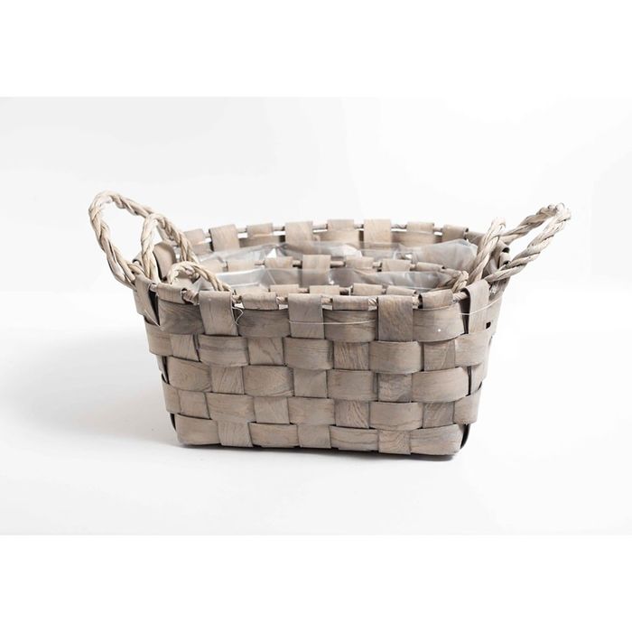 Набор корзин плетеных, 3 шт, прямоугольные, 35 х 27 х 24 - 23 х 16 х 15 см