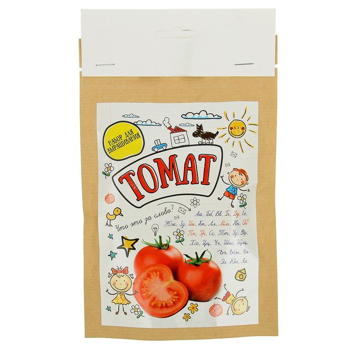 Набор для выращивания детский "Томат" (пакет дой-пак 13х20х3 см)