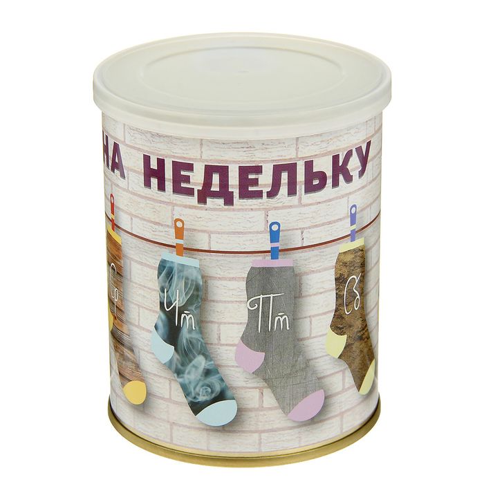 Носки мужские в консервной банке "На недельку", 1 пара, чёрные, р. 41-43