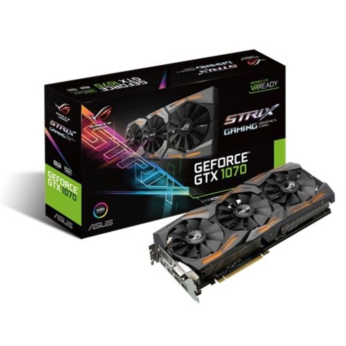 Видеокарта Asus GeForce GTX 1070 STRIX GAMING OC, 8G, 256bit, GDDR5, 1531/8008, Ret