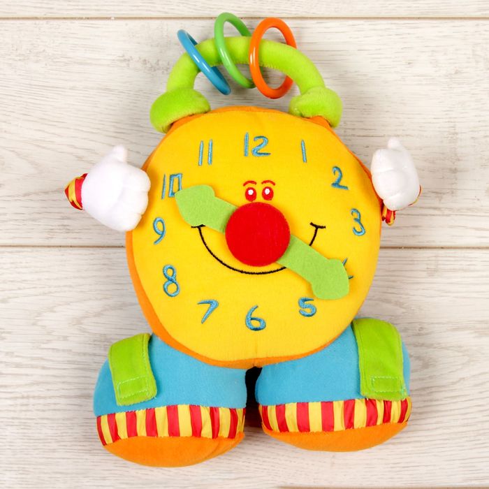 Игрушка мягкая погремушка "Часы" (16x20x10 см.)