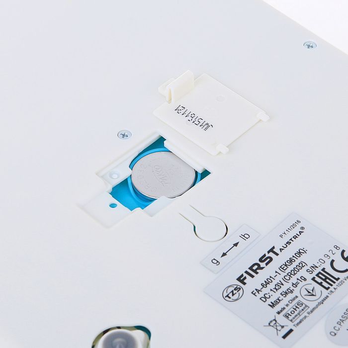 Весы кухонные электронные FIRST 6401-1-BL, до 5 кг, голубые