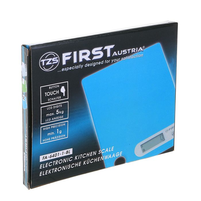 Весы кухонные электронные FIRST 6401-1-BL, до 5 кг, голубые