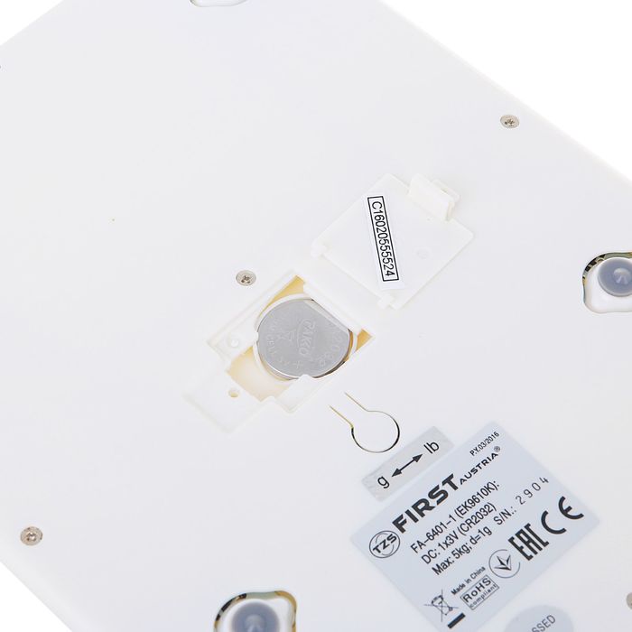 Весы кухонные электронные FIRST 6401-1-WI, до 5 кг, белые