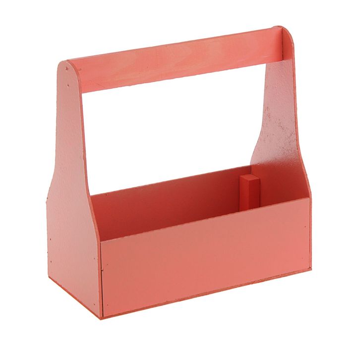 Кашпо флористическое №1, коралловое, 25х12х25см