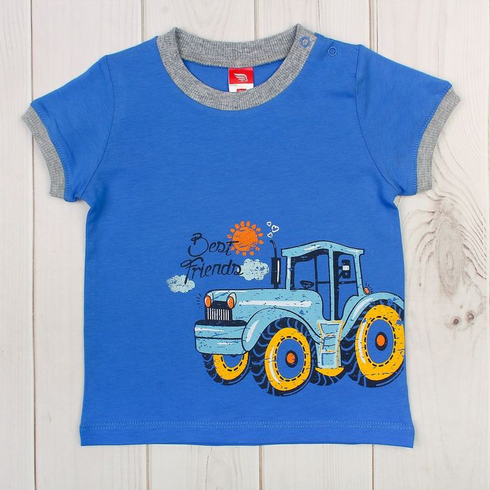 Футболка детская, рост 62 см, цвет синий