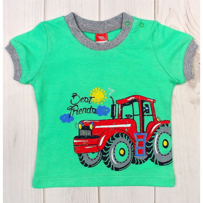 Футболка детская, рост 62 см, цвет зелёный