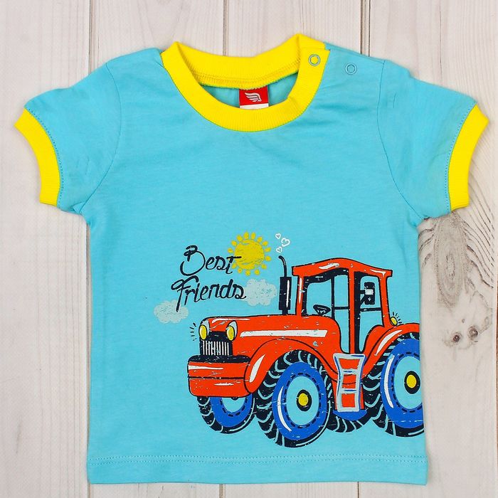 Футболка детская, рост 62 см, цвет голубой