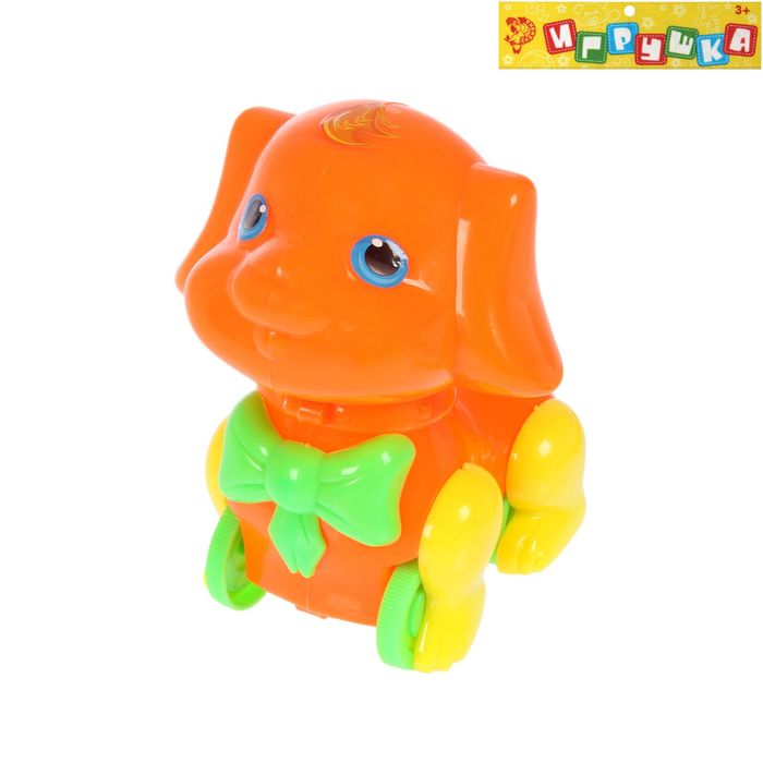 Игрушка заводная "Пес с бантиком", МИКС