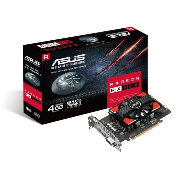 Видеокарта Asus AMD Radeon RX 550, 4G, 128bit, GDDR5, 1183/7000, Ret