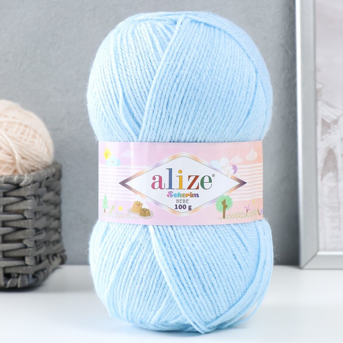 Пряжа "Sekerim Bebe" 100% акрил 320м/100гр (183 бл.голубой)