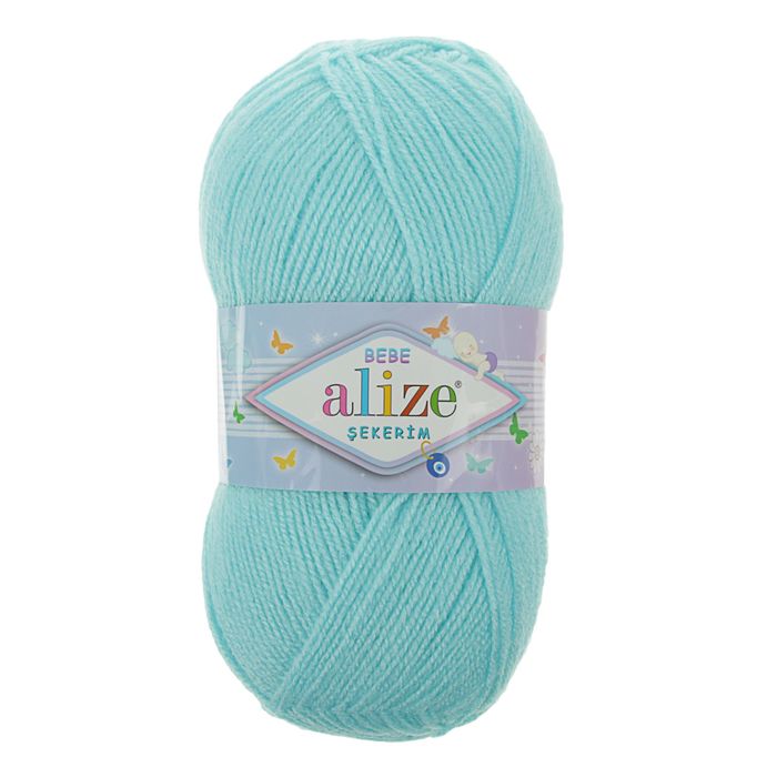 Пряжа "Sekerim Bebe" 100% акрил 320м/100гр (189 св.бирюзовый)