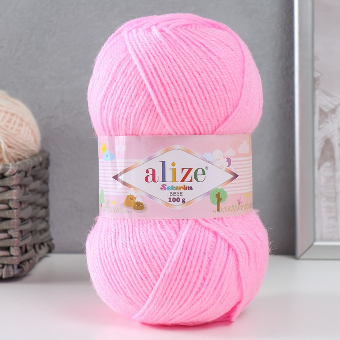 Пряжа "Sekerim Bebe" 100% акрил 320м/100гр (191 розовый)