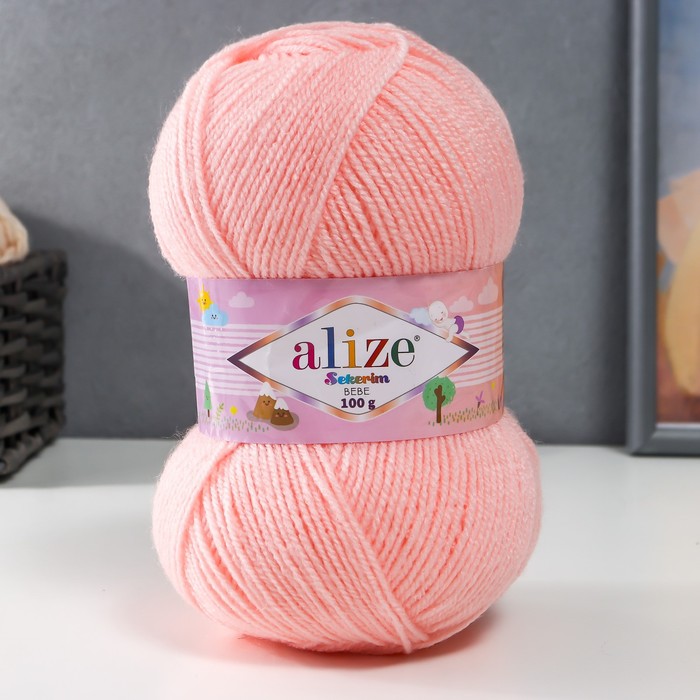 Пряжа "Sekerim Bebe" 100% акрил 320м/100гр (556 пудра)