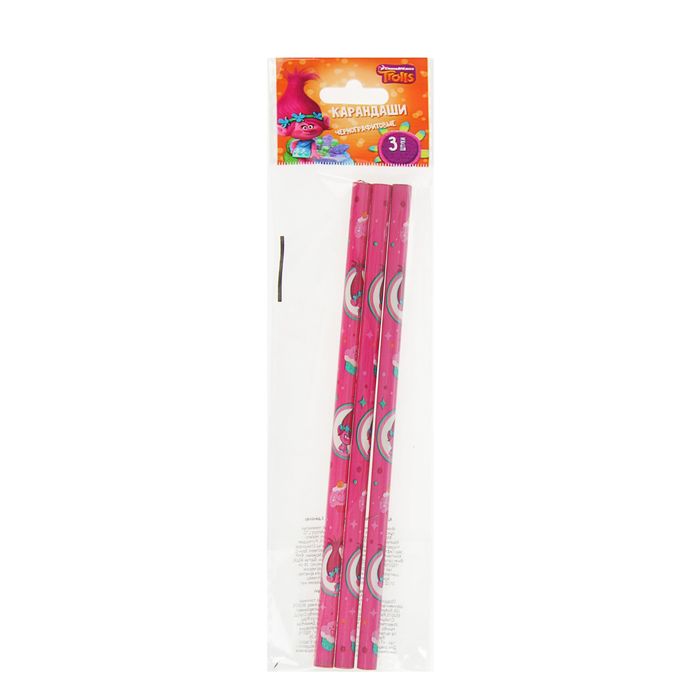 Набор карандашей чернографитных дизайн 3 штуки TROLLS 0705190