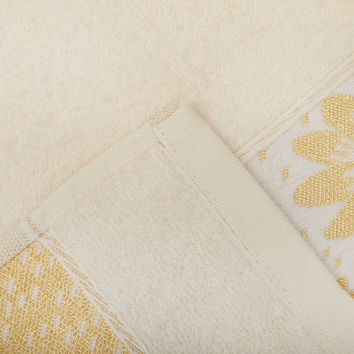 Полотенце махровое TWO DOLPHINS KARDELEN 70*140 см кремовый, хлопок, 460 гр/м