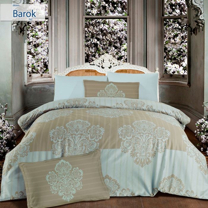Постельное бельё BAROK 2 сп., 240х260, 200x220, 50х70-4 шт., сатин 125 г/м², цвет бежевый
