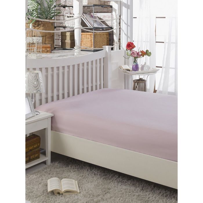 Простыня KARNA SERVAN, размер 160x240 см, сатин 120 г/м2, цвет пудра