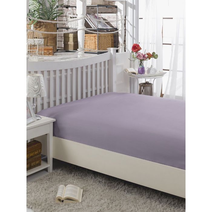 Простыня KARNA SERVAN, размер 160x240 см, сатин 120 г/м2, цвет сиреневый