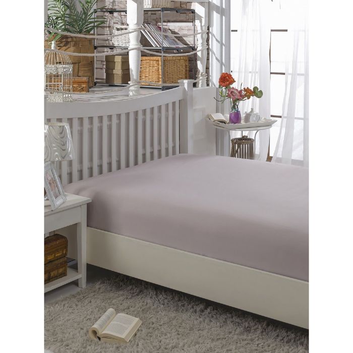 Простыня KARNA SERVAN, размер 160x240 см, сатин 120 г/м2, цвет стоне