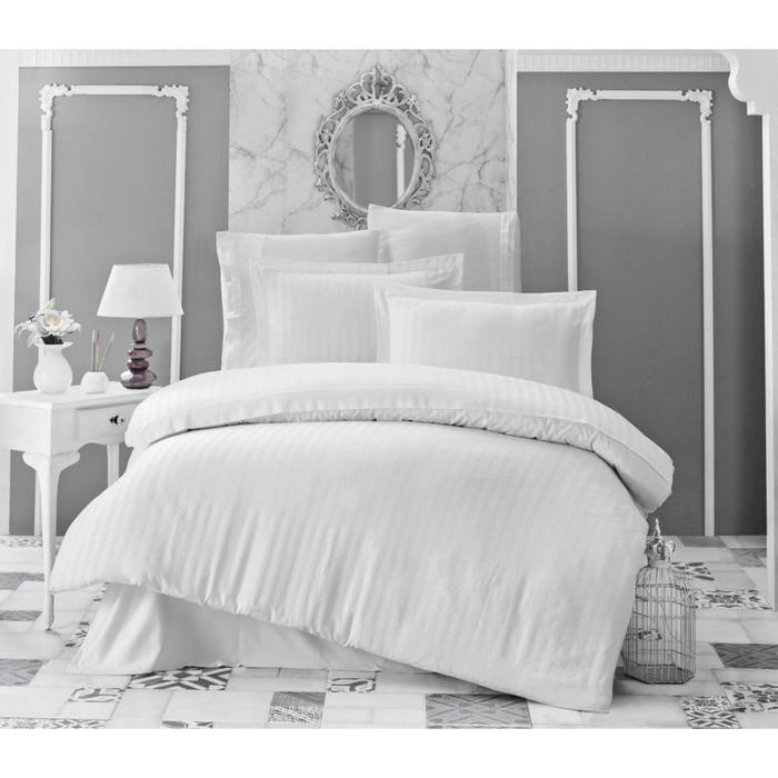 Постельное бельё PERLA 2сп., 260х280, 200x220, 50x70-2 шт., 70x70-2 шт., бамбук 120 г/м², цвет белый